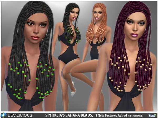  The Sims Resource: Sintiklias Sahara Hair & Beads by Devilicious