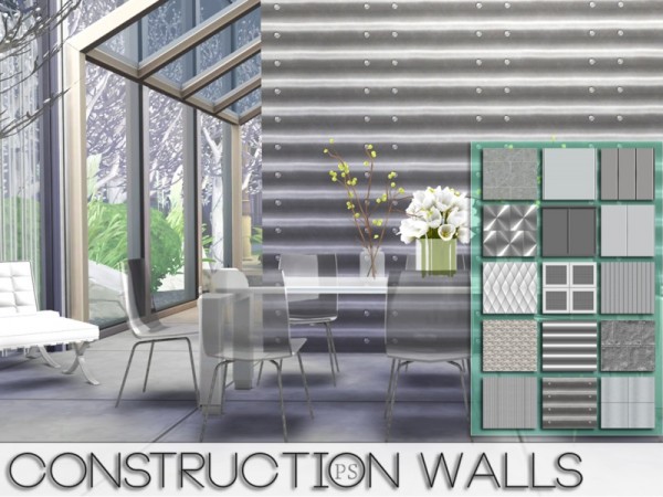  The Sims Resource: Construction Walls by Pralinesims