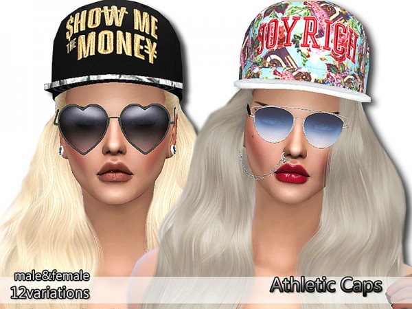  The Sims Resource: Athletic Caps Pack by Pinkzombiecupcakes
