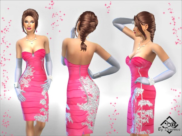  The Sims Resource: Nature Glitter Dresses by Devirose