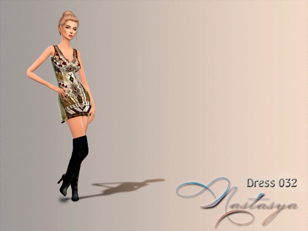  The Sims Resource: Dress Alo odell embellished mini 032 by Nastas`ya