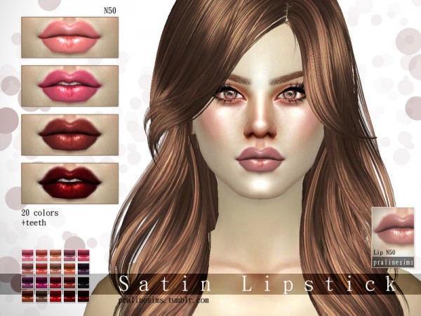  The Sims Resource: Satin Lipstick   N50 by Pralinesims
