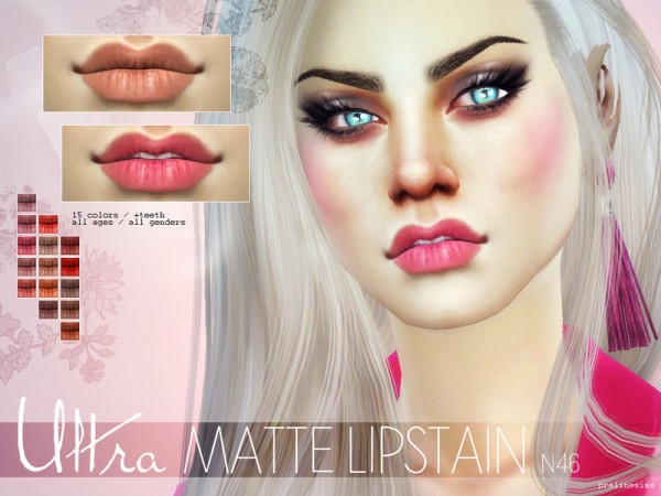  The Sims Resource: Ultra Matte Lipstain   N46 by Pralinesims