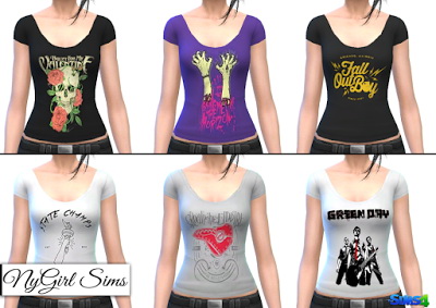 NY Girl Sims: Graphic Band Tees by NY Girl Sims • Sims 4 Downloads