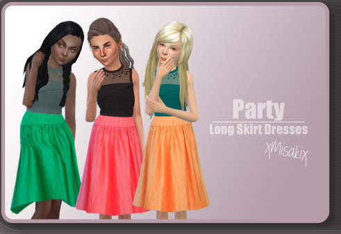  Xmisakix sims: Long Skirt Dresses for Girls