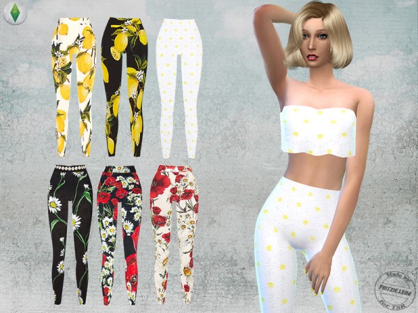  The Sims Resource: Floral Printed Outfit Set by Fritzie.Lein