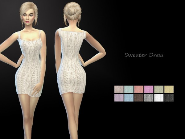  Simsworkshop: Sweater Dress with a deep cleavage by SomeSimsGirl