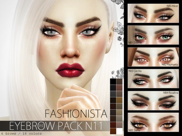  The Sims Resource: Fashionista Eyebrow Pack N11 by Pralinesims