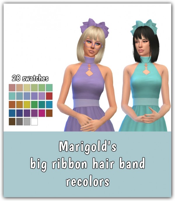  Simsworkshop: Big Ribbon Hair Band Recolors