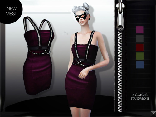  MissFortune Sims: Zipper dress