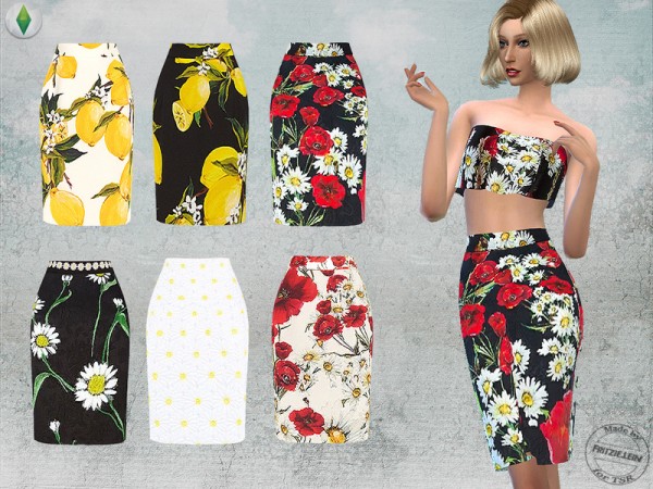  The Sims Resource: Floral Printed Outfit Set by Fritzie.Lein