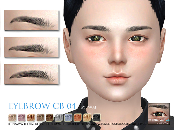  The Sims Resource: Eyebrows 04 for boys