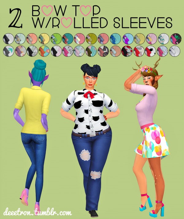  Simsworkshop: Bow Top /Rolled Sleeves by dtron