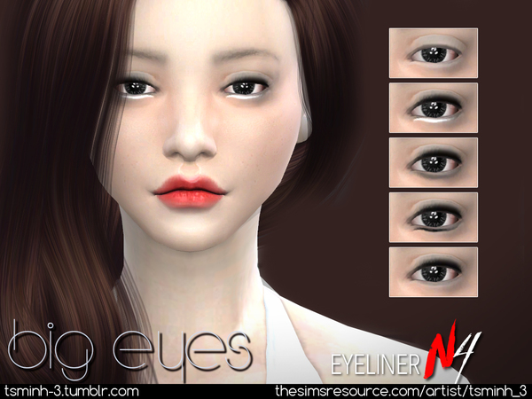  The Sims Resource: Big Eyes Eyeliner by tsminh 3