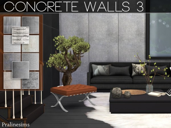  The Sims Resource: Concrete Walls 3 by Pralinesims