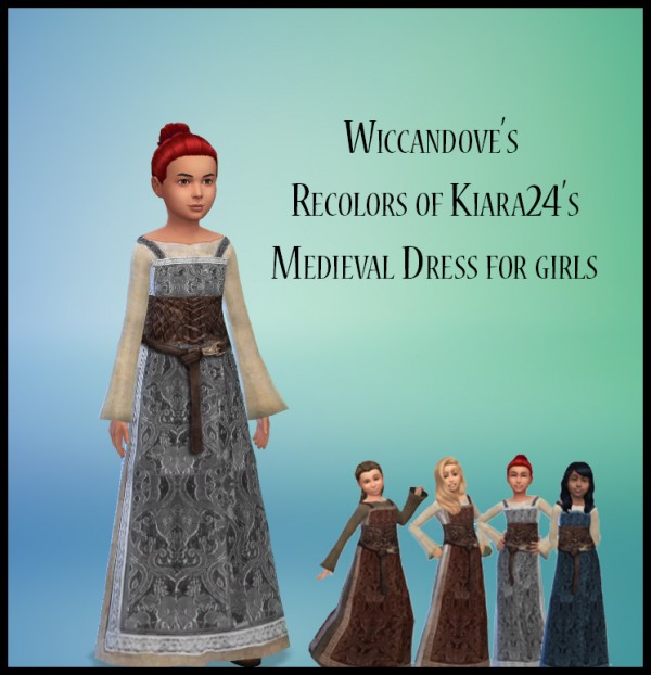  Simsworkshop: Wiccandoves medieval dress for girls by Wiccandove