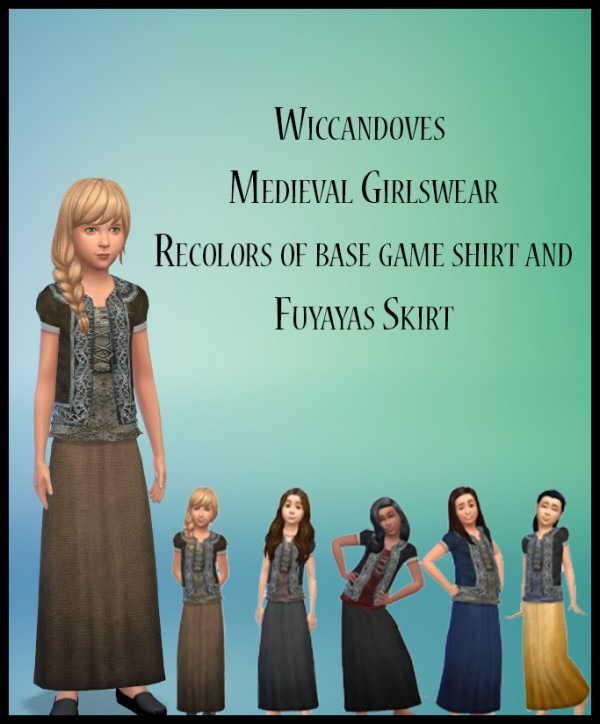 Simsworkshop: Wiccandoves Medieval girls wear by Wiccandove