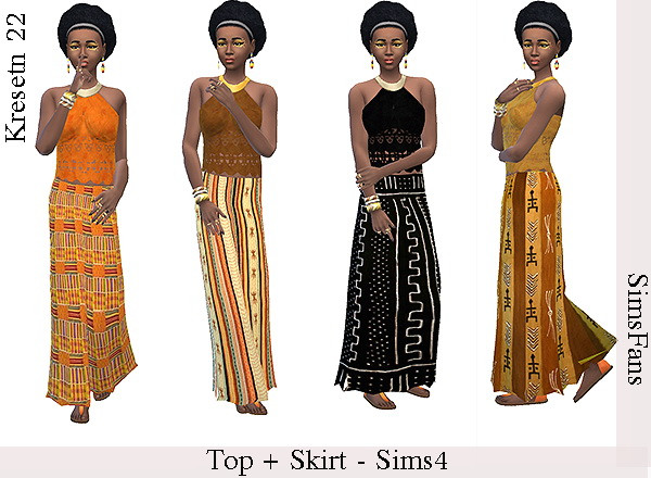  Sims Fans: Top and Skirt by Kresten22