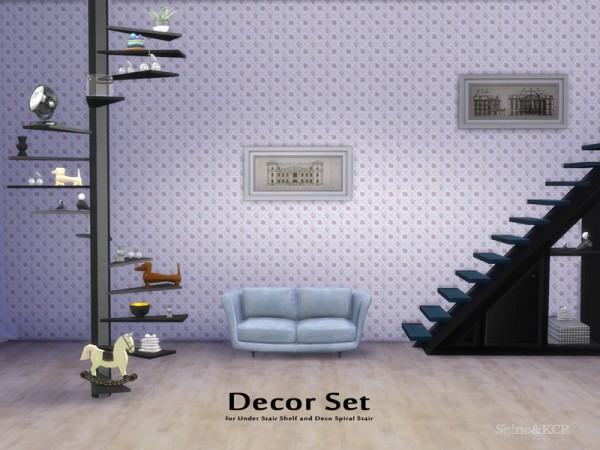  The Sims Resource: Decor Set for Under Stair Shelfs by ShinoKCR