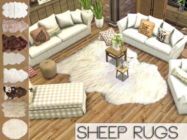  The Sims Resource: Sheep Rugs by Pralinesims