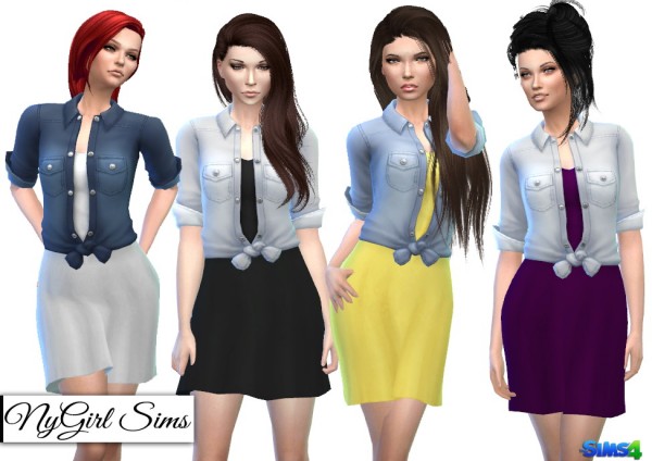 NY Girl Sims: Sundress with Denim Shirt