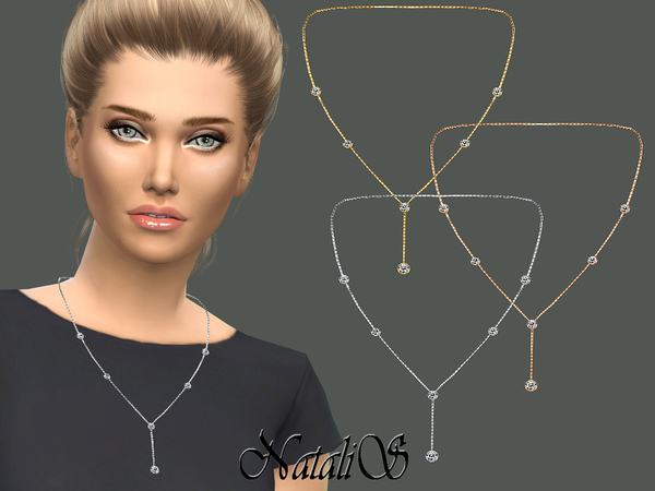  The Sims Resource: Lariat necklace with crystals by NataliS