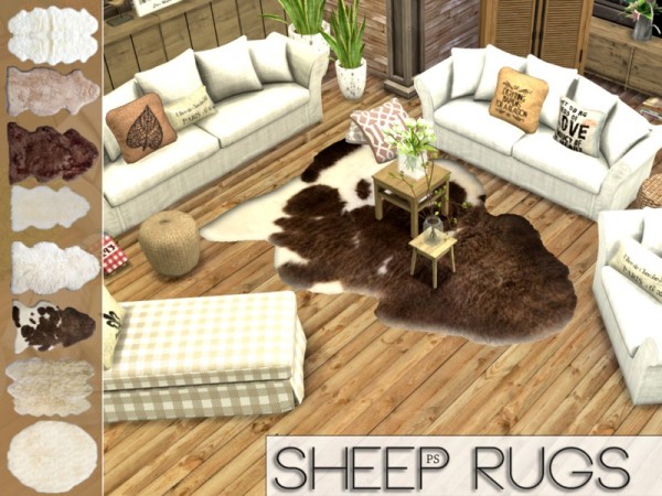  The Sims Resource: Sheep Rugs by Pralinesims