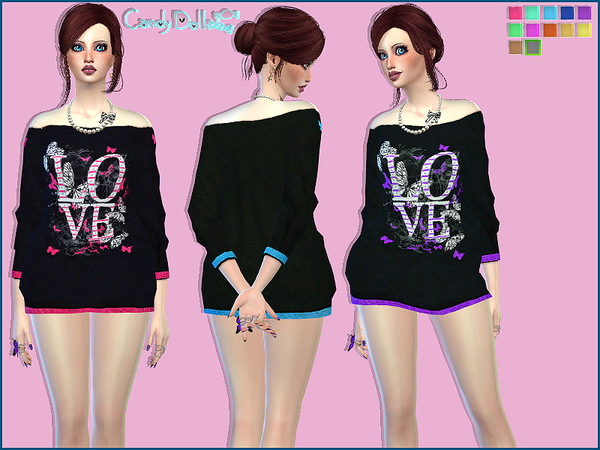  The Sims Resource: Candy Doll Butterfly Sweaters by DivaDelic06