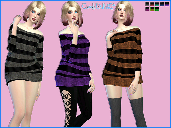  The Sims Resource: CandyDoll OverSize Sweaters Mesh needed by DivaDelic06