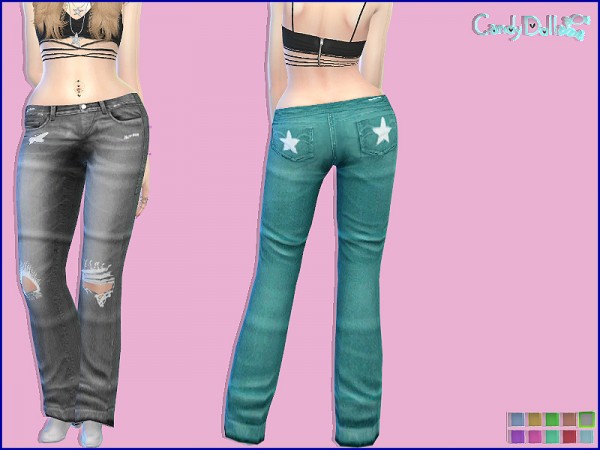  The Sims Resource: CandyDoll Trendy Jeans by DivaDelic06