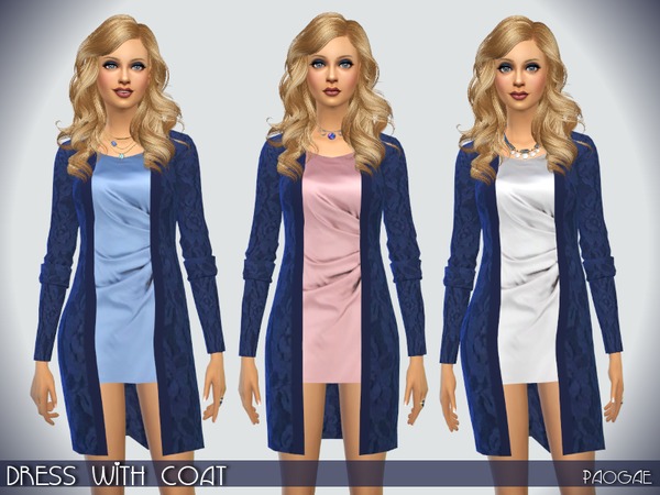  The Sims Resource: Dress with Coat by paogae