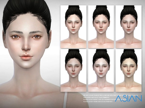  The Sims Resource: Asian skintones 2.0 by S Club