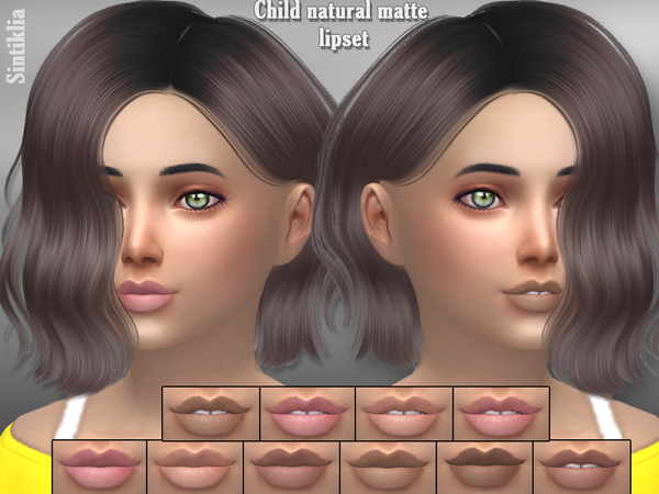  The Sims Resource: Sintiklia   Child natural matte lipset