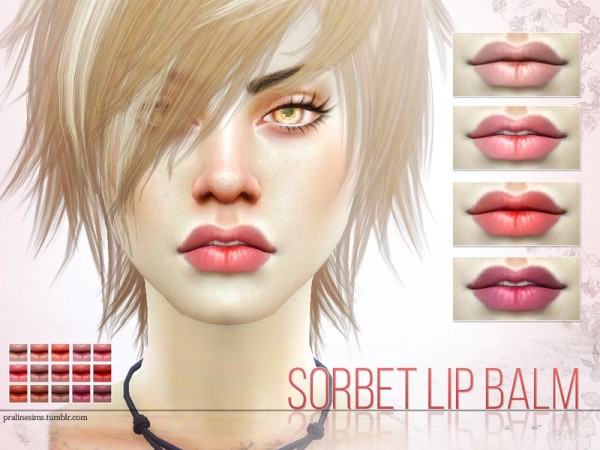  The Sims Resource: Sorbet Lip Balm by Pralinesims