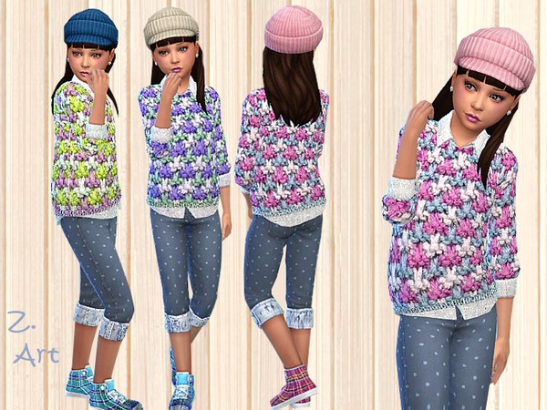  The Sims Resource: Knit Combi by Zuckerschnute20