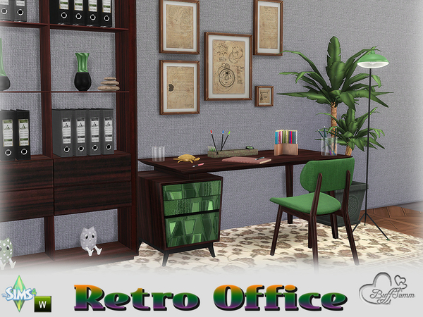  The Sims Resource: Retro Office by BuffSumm