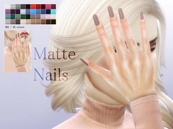  The Sims Resource: Matte Nails N02 by Pralinesims