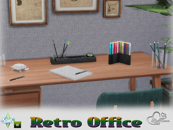  The Sims Resource: Retro Office by BuffSumm