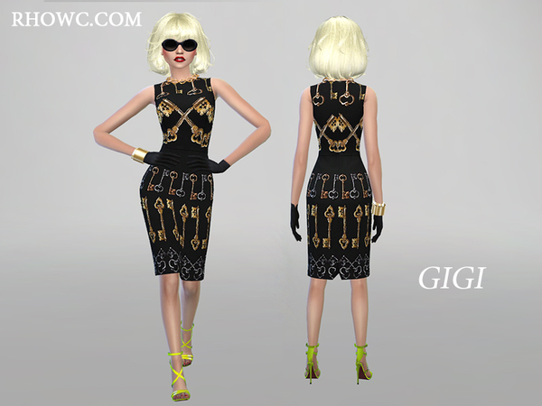  The Sims Resource: Gigi pencil dress by RHOWC