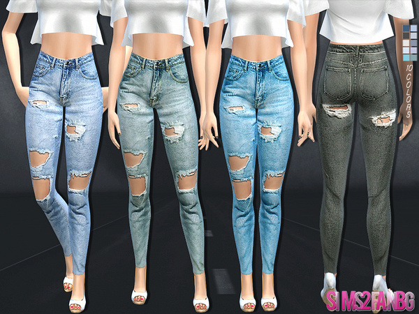 The Sims Resource: 138 - High ripped jeans by sims2fanbg • Sims 4 Downloads