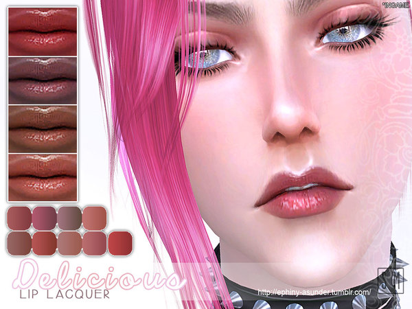  The Sims Resource: Delicious    Lip Lacquer by Screaming Mustard