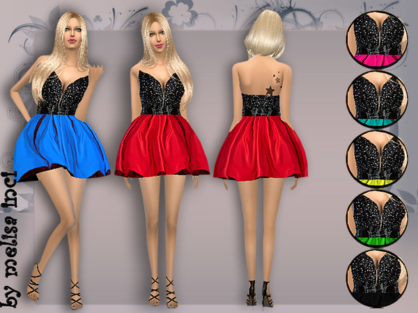  The Sims Resource: Rich Lace Cocktail Dress by Melisa Inci
