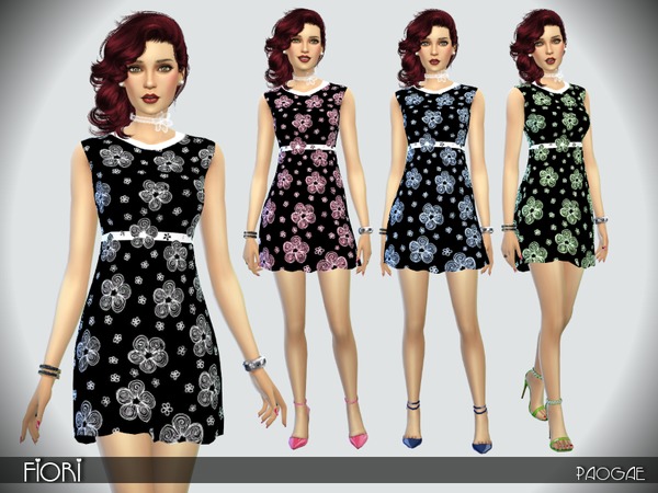  The Sims Resource: Fiori dress by Paogae
