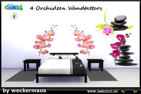  Blackys Sims 4 Zoo: Orchids wall stencils