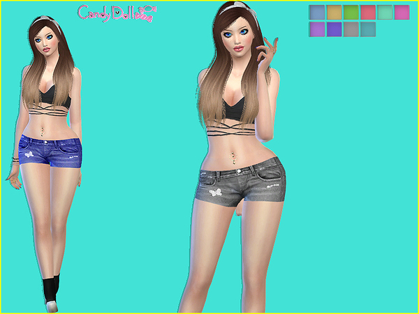  The Sims Resource: Candy Doll Trendy Shorts by DivaDelic06