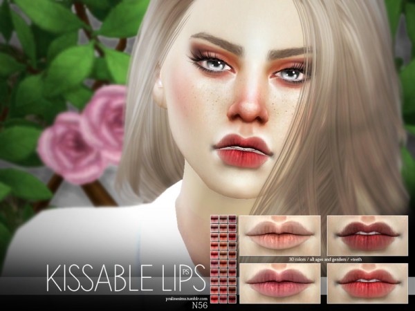  The Sims Resource: Kissable Lips N56 by Pralinesims