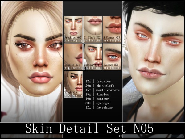  The Sims Resource: Skin Detail Kit N05 by Pralinesims