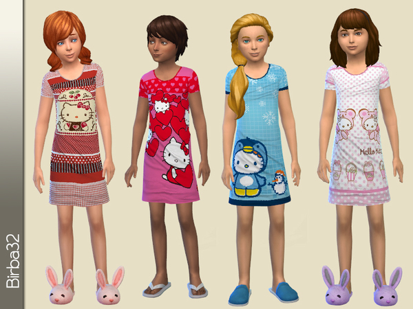  The Sims Resource: Hello Kitty Nightgown by Birba32