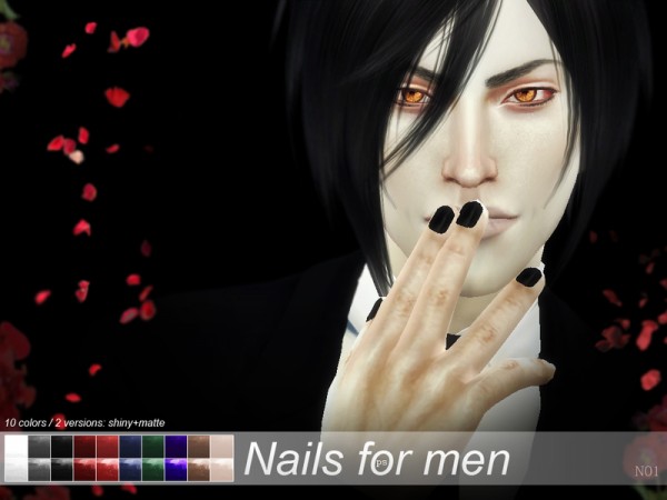  The Sims Resource: Nails for men N01 by Pralinesims