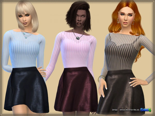  The Sims Resource: Dress & Leather Skirt by Bukovka
